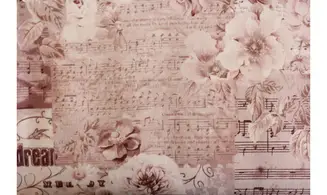 Tissu rose - Roses et musique