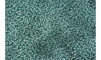Tissu vert volutes argent