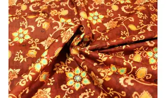 Tissu marron fleurs graphiques