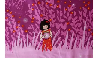 Tissu rose chasse aux lucioles