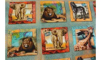 Tissu Animaux d'Afrique