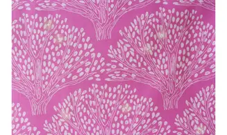 Tissu rose forêt arbres blancs lucioles