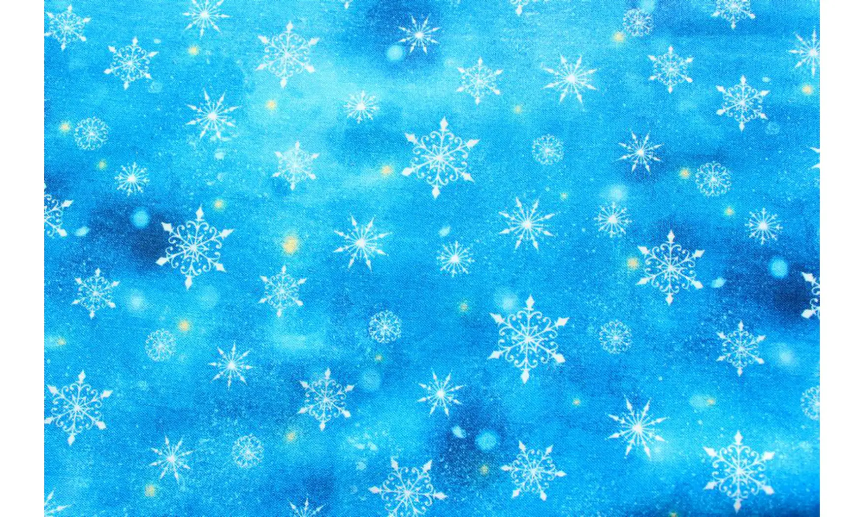 Tissu bleu flocons blancs