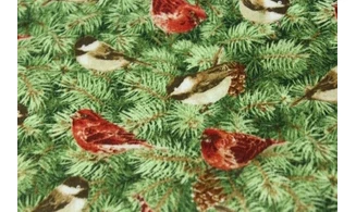Tissu oiseaux dans les pins