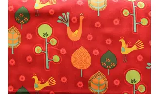 Tissu Noémie rouge peacok