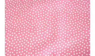 Tissu rose pois blancs