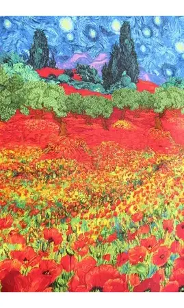 Panneau Champs de coquelicots