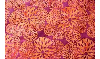 Batik grandes fleurs fushia orange