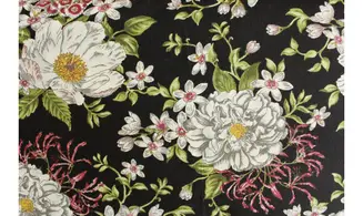 Tissu noir grandes fleurs paris