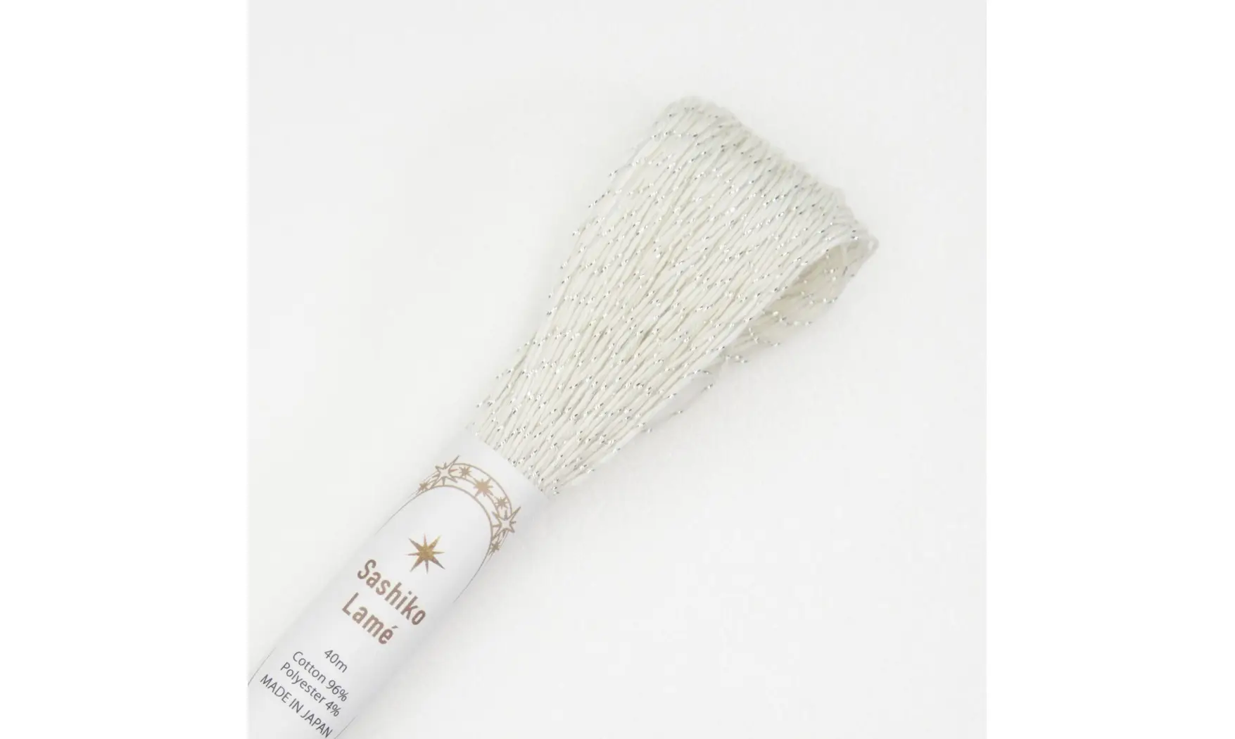 Fil Sashiko blanc lamé 40m