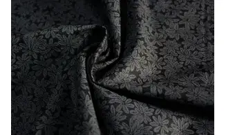 Tissu noir feuillages