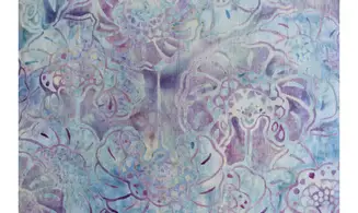 Batik floral clair violet bleu