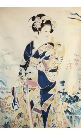 Panneau de la Geïsha bleue