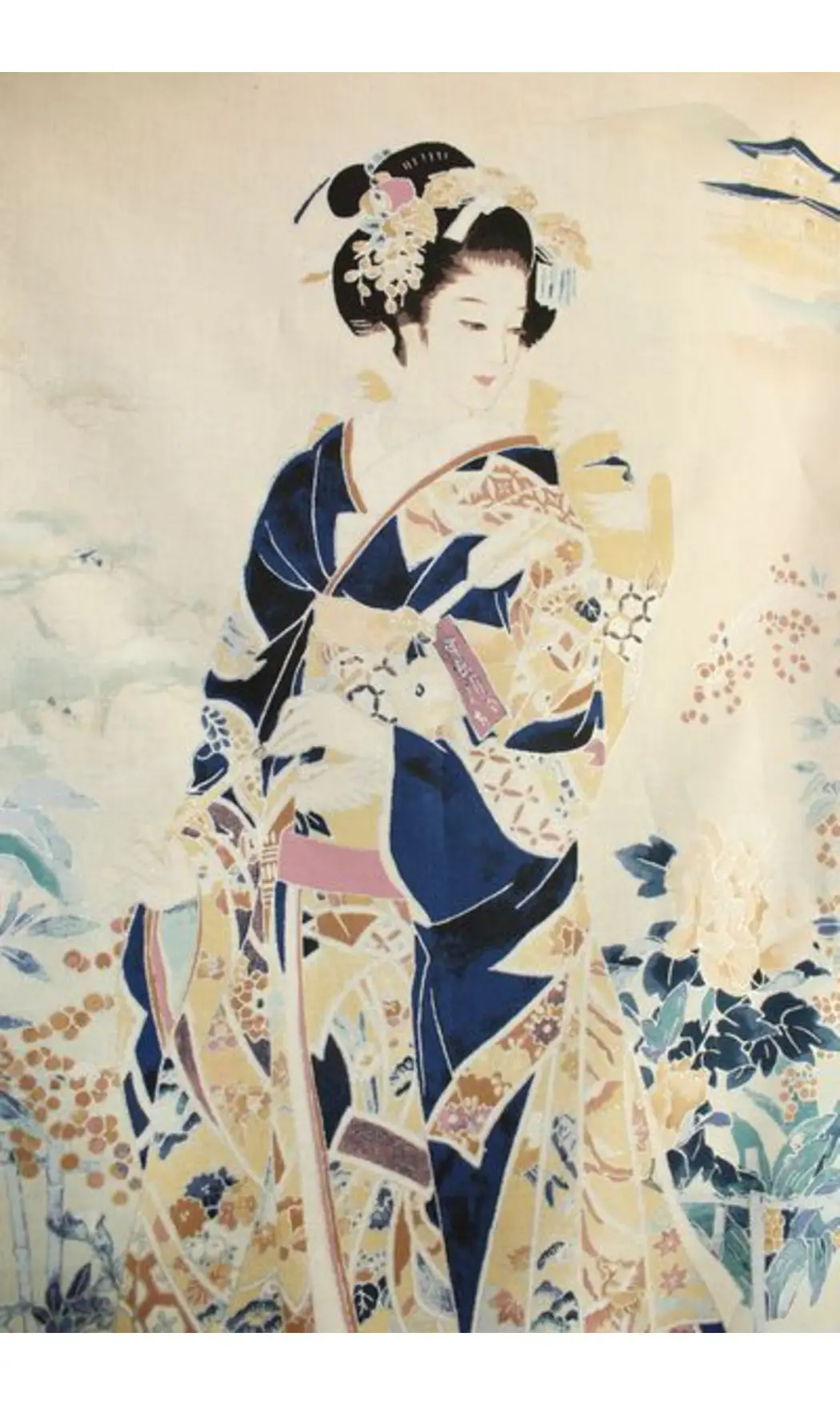 Panneau de la Geïsha bleue