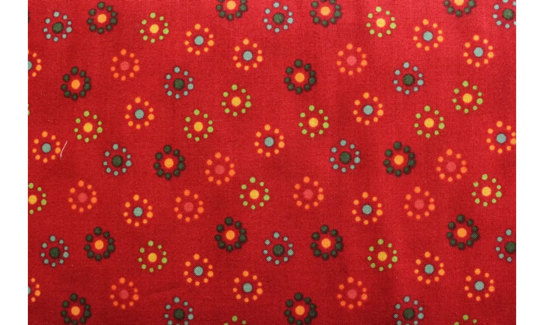 Tissu Noémie rouge cercles