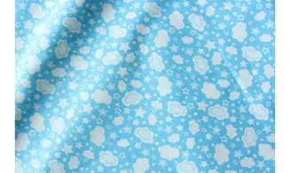 Tissu nuages étoiles graphiques