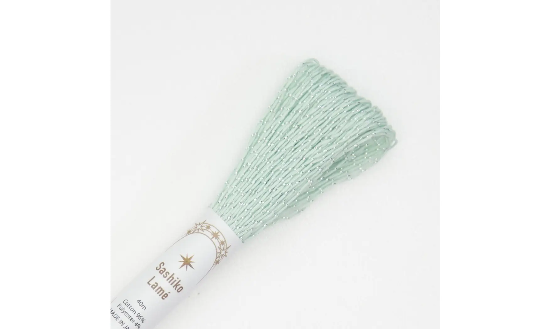 Fil Sashiko vert d'eau lamé 40m
