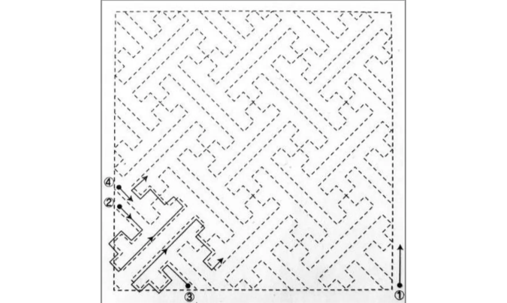 Coupon tissu Sashiko 33 x 66 cm