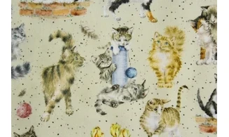 Tissu pattes et moustaches