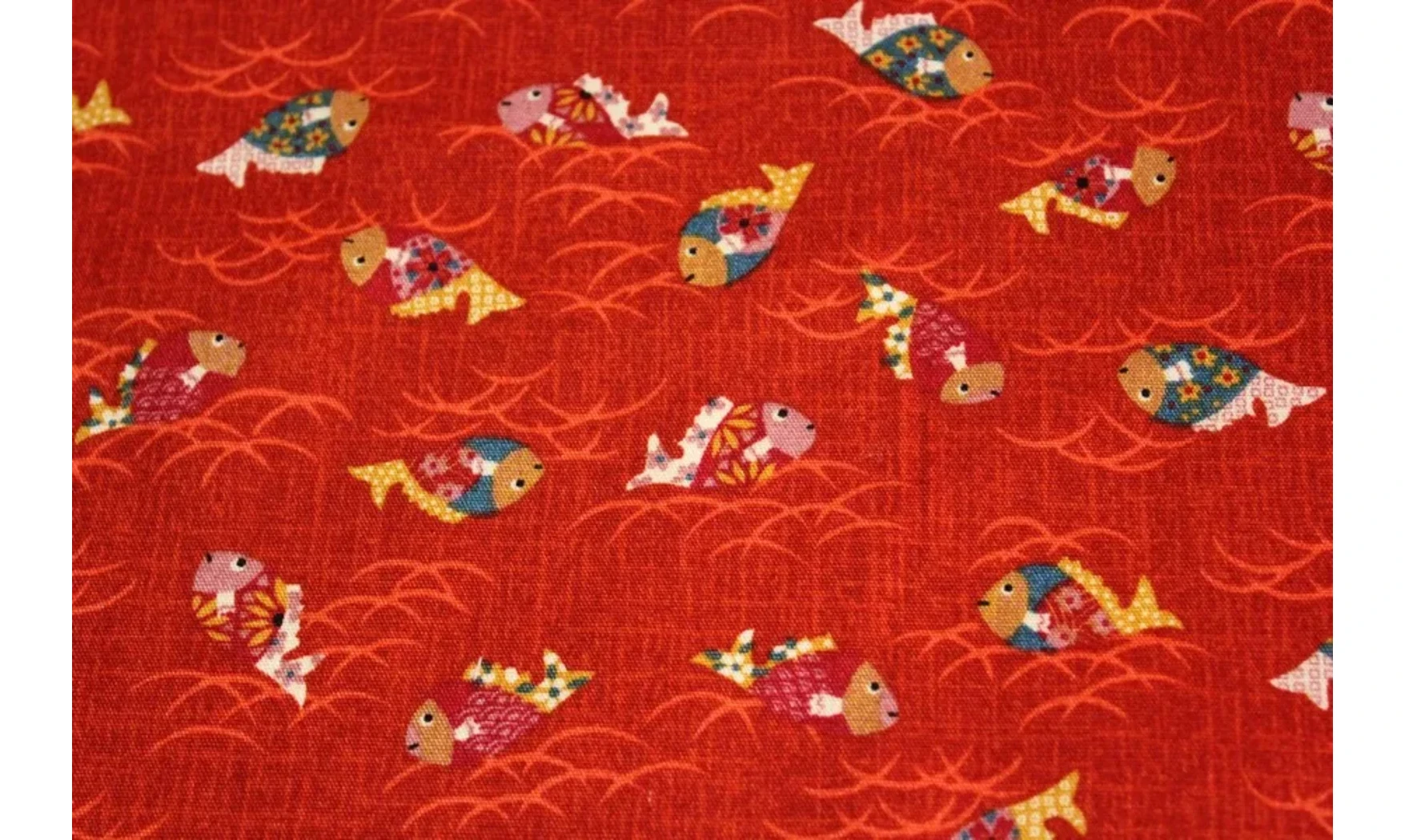 Tissu japonais Kurenai poissons