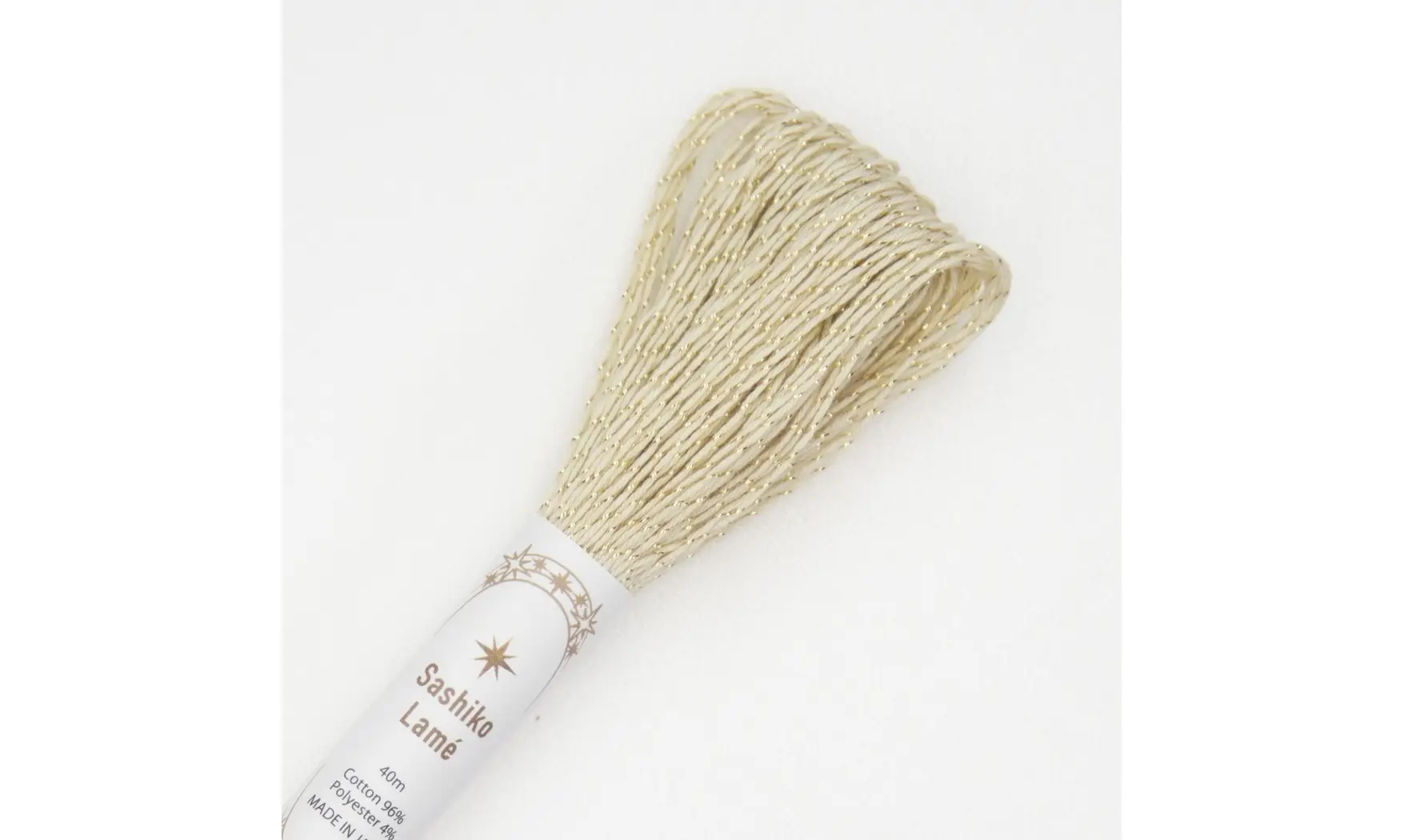 Fil Sashiko crème lamé 40m