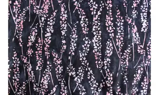 Batik fond bleu sombre glycine rose