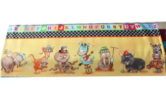 Tissu animaux et alphabet