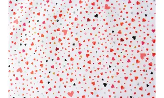 Tissu coeurs fond blanc