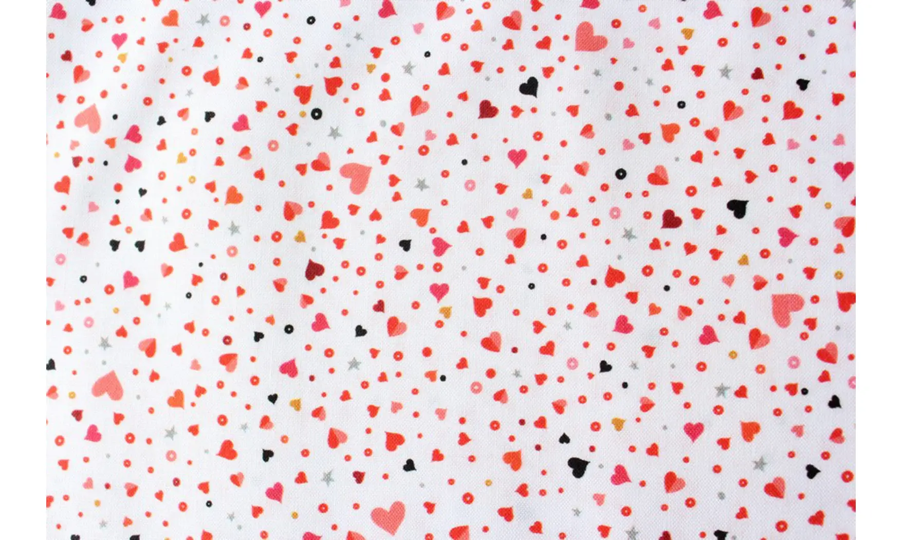 Tissu coeurs fond blanc