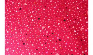 Tissu coeurs fond fuschia