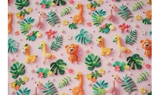 Tissu animaux en crochet