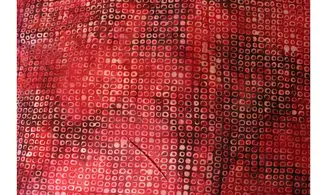 Batik rouge rosé carrés