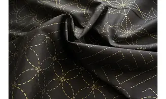 Tissu japonais noir Olympus Sashiko