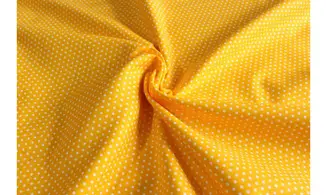 Tissu jaune petits pois blancs