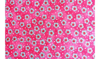 Tissu fleurs rose bleu