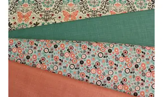 Tissu Alice fleurs vert d'eau