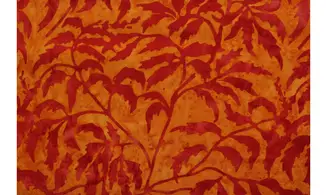 Batik orange feuillage rouge rosé