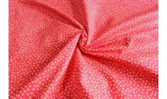 Tissu rose pois oranges