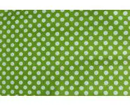 Tissu vert gros pois blancs