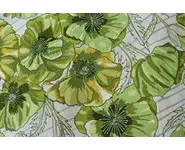 Tissu vert jaune grandes fleurs