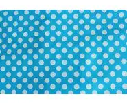 Tissu bleu gros pois blancs