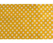 Tissu jaune gros pois blancs
