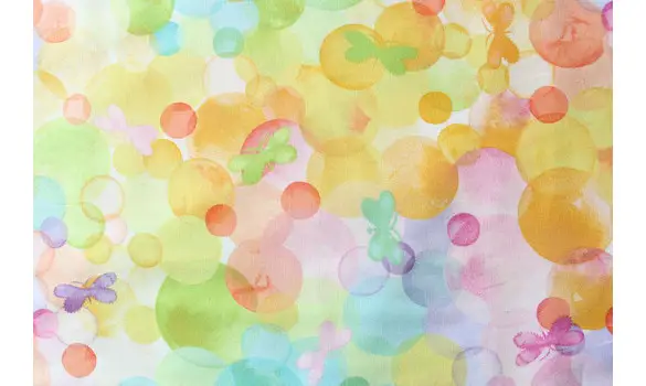 Tissu papillons bulles multi