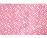 Tissu rose pois blancs